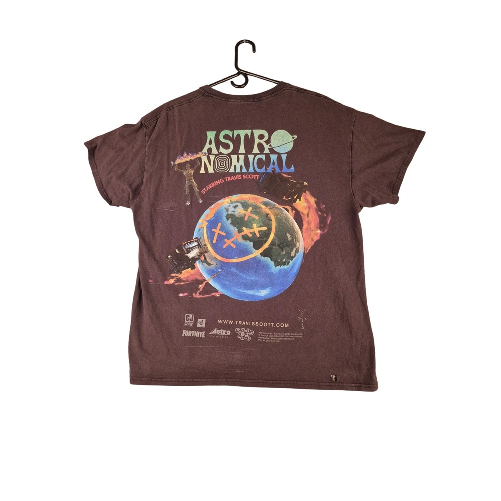 Travis Scott Cactus Jack Russian Logo T-Shirt Brown Mens Streetwear Tee Large